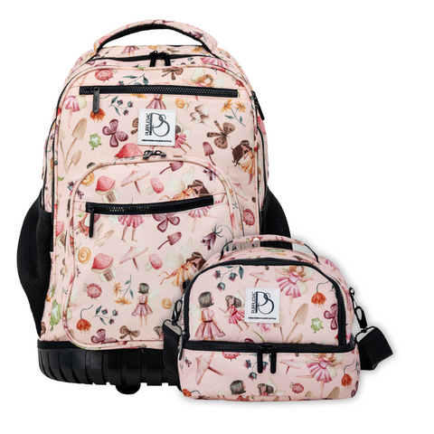 Patterned Trolley Backpack + Matching Lunch Bag