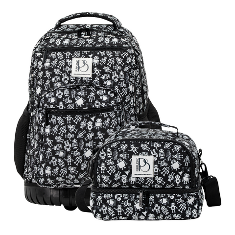 Patterned Trolley Backpack + Matching Lunch Bag