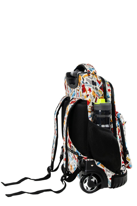 Patterned Trolley Backpack + Matching Lunch Bag