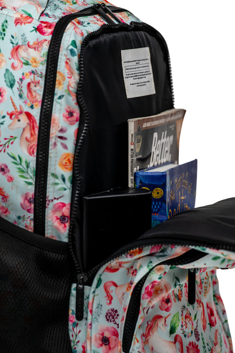 Patterned Trolley Backpack + Matching Lunch Bag